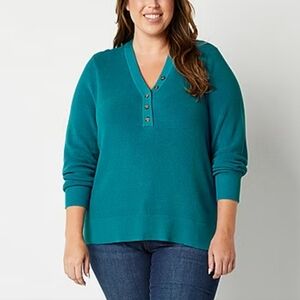 St. John's Bay Turquoise Sweater XXL